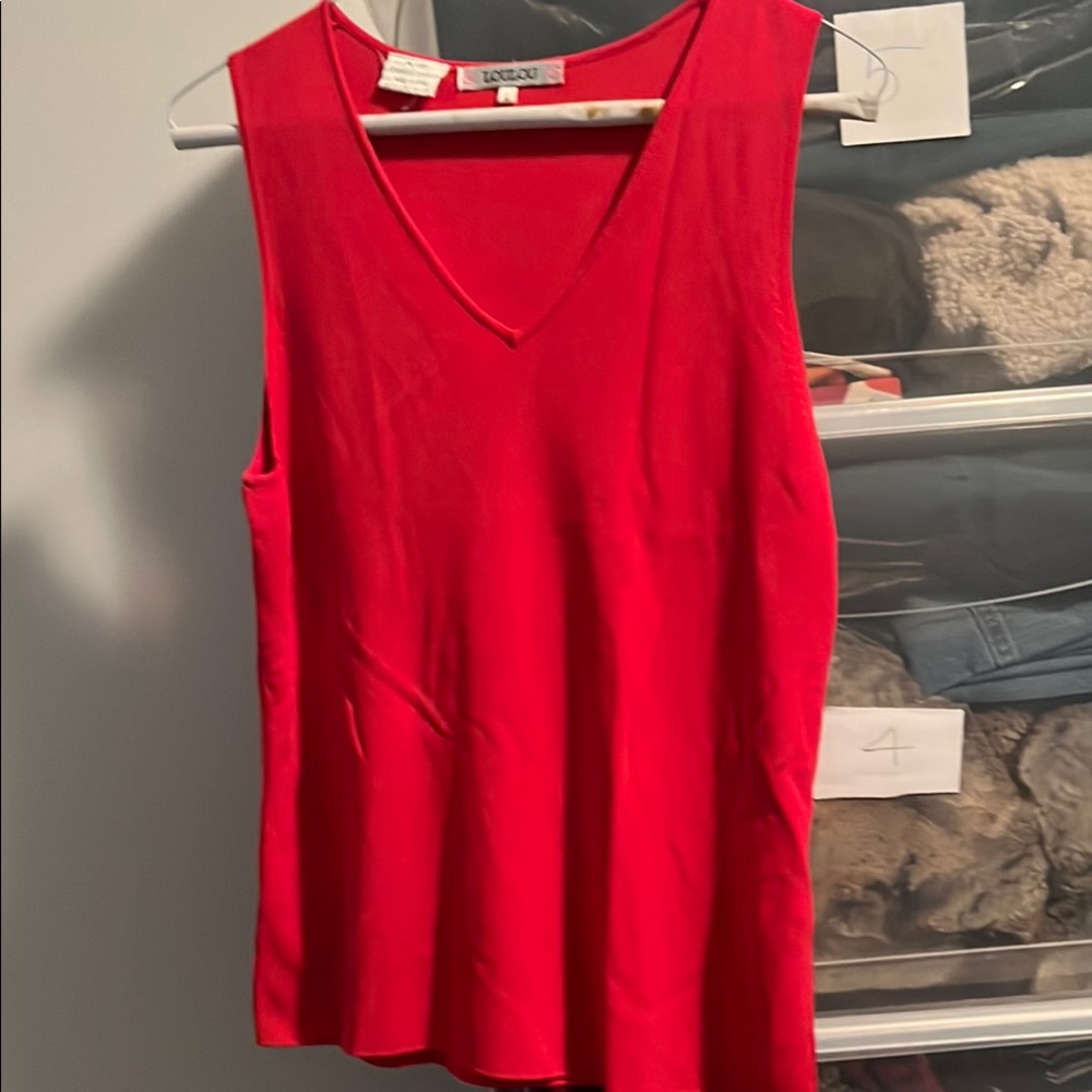 Loveappella Red Sleeveless Tank Top
